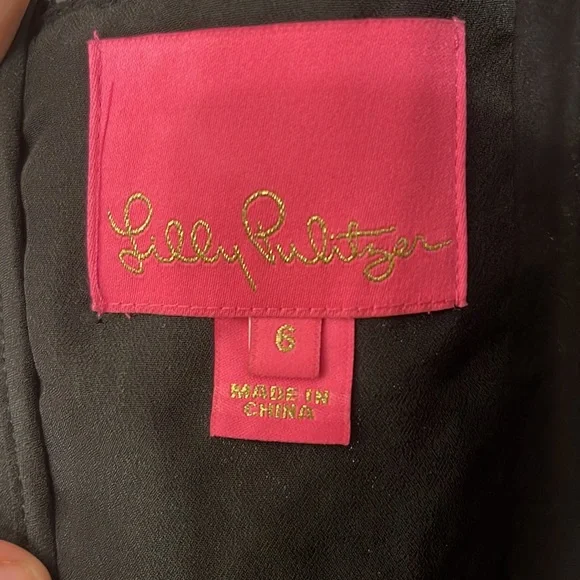 LILLY PULITZER black dress, Size 6 - Picture 4 of 5